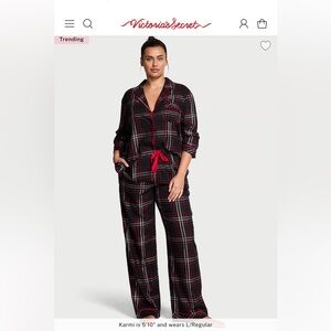 Victoria's Secret Black and Red Plaid Pajama Set